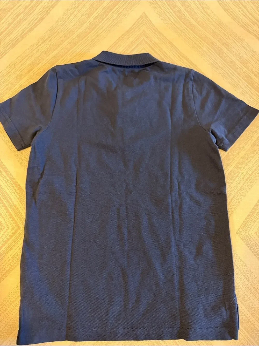 Crewcuts Boys Navy Blue Short Sleeve Collared Shirt Size 6-7 Button Front